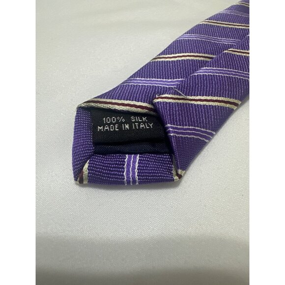 Paul Smith London Purple Striped Silk Tie - Picture 7 of 7